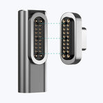 محول USB-C / Type-C أنثى إلى USB-C / Type-C ذكر مغناطيسي 20 دبوس بزاوية 100 واط