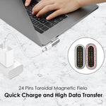 محول USB-C / Type-C أنثى إلى USB-C / Type-C ذكر مغناطيسي 20 دبوس بزاوية 100 واط