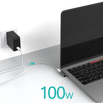 محول USB-C / Type-C أنثى إلى USB-C / Type-C ذكر مغناطيسي 20 دبوس بزاوية 100 واط