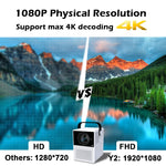 بروجيكتور رقمي LED محمول WEJOY Y2 بدقة 1920x1080P وسطوع 100 لومن ANSI للمسرح المنزلي، نسخة التحكم باللمس مع بطارية، أندرويد 9.0، 2 جيجابايت + 16 جيجابايت، Y2 قابس الولايات المتحدة