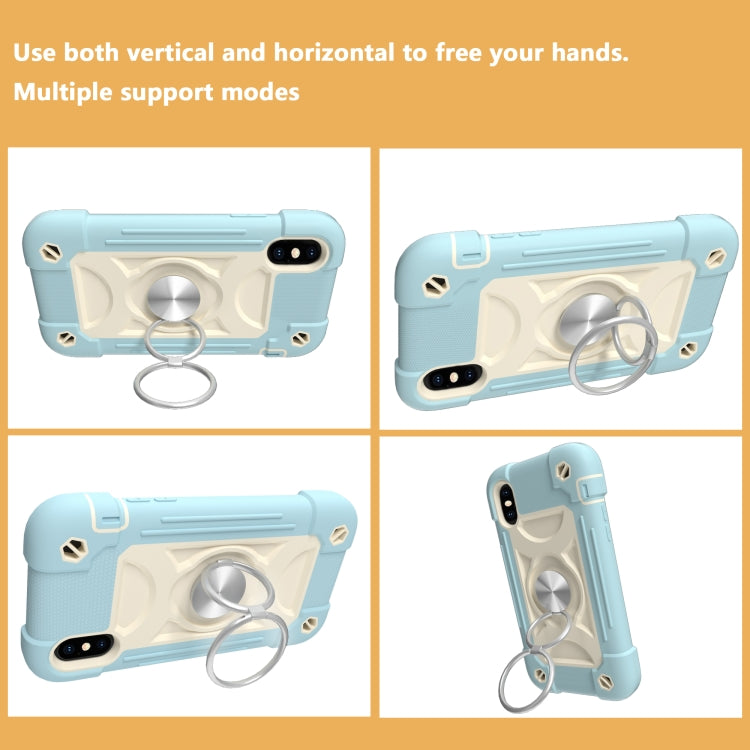 Shockproof Silicone + PC Protective Case with Dual-Ring Holder, For iPhone XS Max, For iPhone 11, For iPhone 11 Pro Max, For iPhone 12 mini