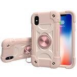 Shockproof Silicone + PC Protective Case with Dual-Ring Holder, For iPhone XS Max, For iPhone 11, For iPhone 11 Pro Max, For iPhone 12 mini