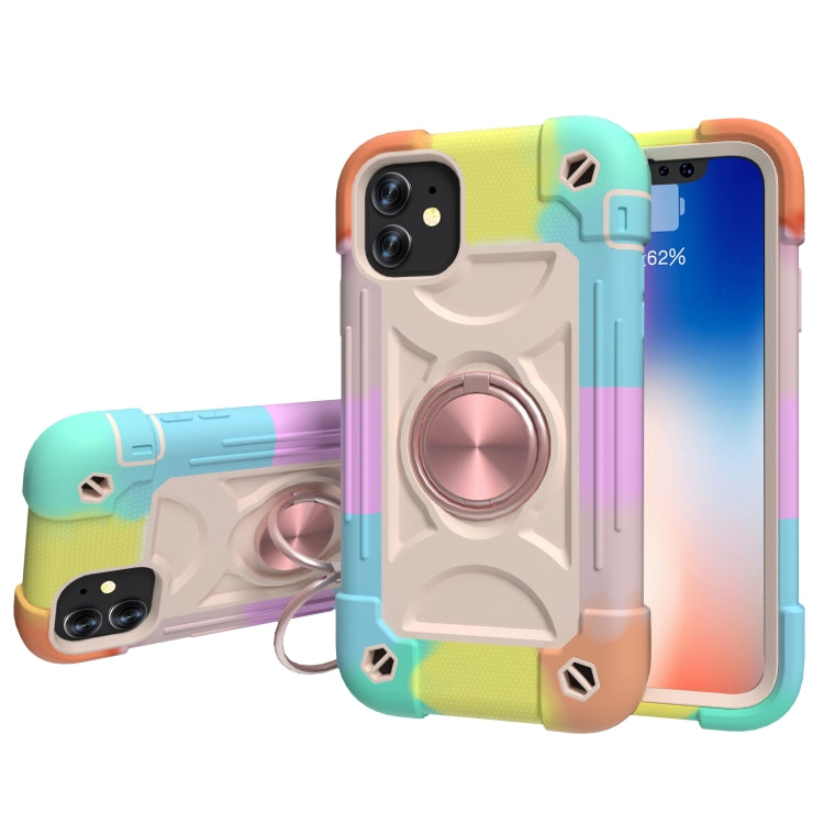 Shockproof Silicone + PC Protective Case with Dual-Ring Holder, For iPhone XS Max, For iPhone 11, For iPhone 11 Pro Max, For iPhone 12 mini