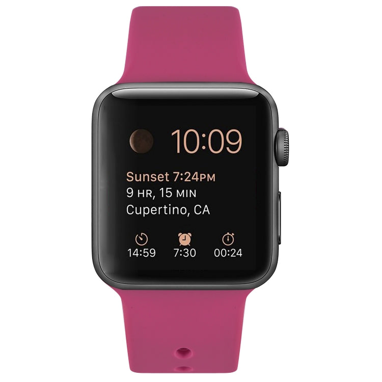 سوار ساعة بديل من السيليكون لسلسلة Apple Watch، 7 مقاس 41 مم / 6 وSE و5 و4 مقاس 40 مم / 3 و2 و1 مقاس 38 مم، 7 مقاس 45 مم / 6 وSE و5 و4 مقاس 44 مم / 3 و2 و1 مقاس 42 مم