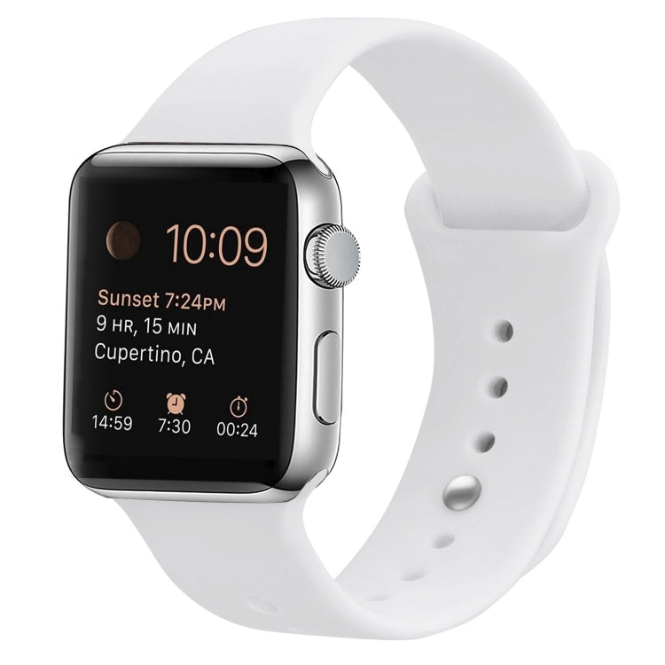 سوار ساعة بديل من السيليكون لسلسلة Apple Watch، 7 مقاس 41 مم / 6 وSE و5 و4 مقاس 40 مم / 3 و2 و1 مقاس 38 مم، 7 مقاس 45 مم / 6 وSE و5 و4 مقاس 44 مم / 3 و2 و1 مقاس 42 مم