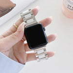 سوار بديل بعرض 22مم من السيراميك والفولاذ بثلاث خرزات لسلسلة Apple Watch، 7 41مم / 6 و SE و 5 و 4 40مم / 3 و 2 و 1 38مم، 7 45مم / 6 و SE و 5 و 4 44مم / 3 و 2 و 1 42مم