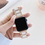سوار بديل بعرض 22مم من السيراميك والفولاذ بثلاث خرزات لسلسلة Apple Watch، 7 41مم / 6 و SE و 5 و 4 40مم / 3 و 2 و 1 38مم، 7 45مم / 6 و SE و 5 و 4 44مم / 3 و 2 و 1 42مم