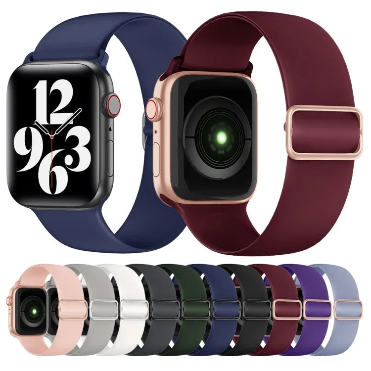 سوار ساعة بديل من السيليكون المرن لسلسلة Apple Watch، 7 مقاس 45مم / 6 و SE و 5 و 4 مقاس 44مم / 3 و 2 و 1 مقاس 42مم