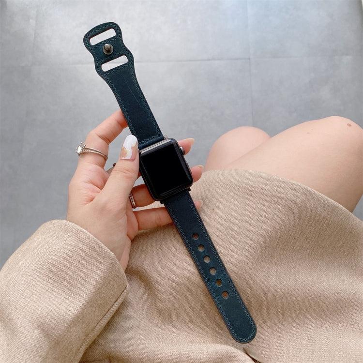 سوار ساعة بديل من الجلد الرجعي مع إبزيم بشكل 8 لسلسلة Apple Watch، 7 مقاس 41مم / 6 و SE و 5 و 4 مقاس 40مم / 3 و 2 و 1 مقاس 38مم، 7 مقاس 45مم / 6 و SE و 5 و 4 مقاس 44مم / 3 و 2 و 1 مقاس 42مم