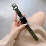 سوار ساعة بديل من الجلد الرجعي مع إبزيم بشكل 8 لسلسلة Apple Watch، 7 مقاس 41مم / 6 و SE و 5 و 4 مقاس 40مم / 3 و 2 و 1 مقاس 38مم، 7 مقاس 45مم / 6 و SE و 5 و 4 مقاس 44مم / 3 و 2 و 1 مقاس 42مم