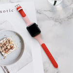 سوار ساعة بديل من الجلد بتنسيق ألوان للخصر الصغير لسلسلة Apple Watch، 7 مقاس 41مم / 6 و SE و 5 و 4 مقاس 40مم / 3 و 2 و 1 مقاس 38مم، 7 مقاس 45مم / 6 و SE و 5 و 4 مقاس 44مم / 3 و 2 و 1 مقاس 42مم