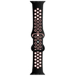سوار ساعة بديل من السيليكون السائل ثنائي اللون مع إبزيم فراشة لسلسلة Apple Watch، 7 مقاس 41مم / 6 و SE و 5 و 4 مقاس 40مم / 3 و 2 و 1 مقاس 38مم، 7 مقاس 45مم / 6 و SE و 5 و 4 مقاس 44مم / 3 و 2 و 1 مقاس 42مم