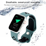 سوار ساعة بديل من السيليكون السائل ثنائي اللون مع إبزيم فراشة لسلسلة Apple Watch، 7 مقاس 41مم / 6 و SE و 5 و 4 مقاس 40مم / 3 و 2 و 1 مقاس 38مم، 7 مقاس 45مم / 6 و SE و 5 و 4 مقاس 44مم / 3 و 2 و 1 مقاس 42مم