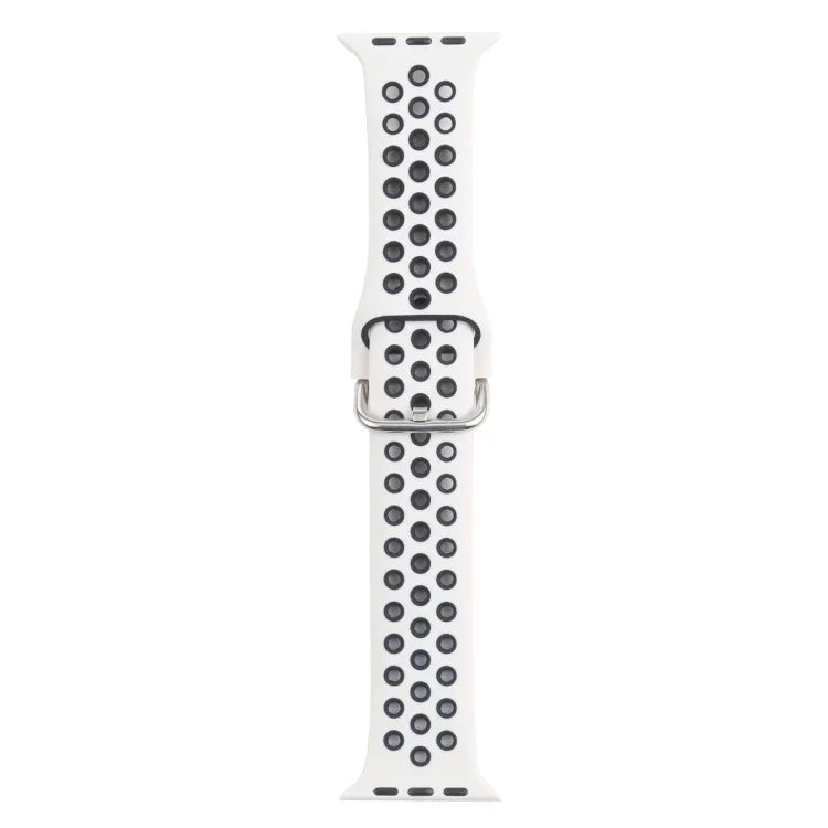 سوار ساعة بديل من السيليكون مع إبزيم معدني لسلسلة Apple Watch، 7 مقاس 41مم / 6 و SE و 5 و 4 مقاس 40مم / 3 و 2 و 1 مقاس 38مم، 7 مقاس 45مم / 6 و SE و 5 و 4 مقاس 44مم / 3 و 2 و 1 مقاس 42مم