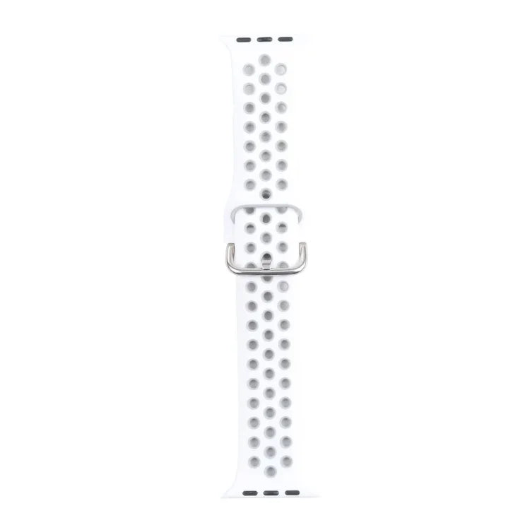 سوار ساعة بديل من السيليكون مع إبزيم معدني لسلسلة Apple Watch، 7 مقاس 41مم / 6 و SE و 5 و 4 مقاس 40مم / 3 و 2 و 1 مقاس 38مم، 7 مقاس 45مم / 6 و SE و 5 و 4 مقاس 44مم / 3 و 2 و 1 مقاس 42مم
