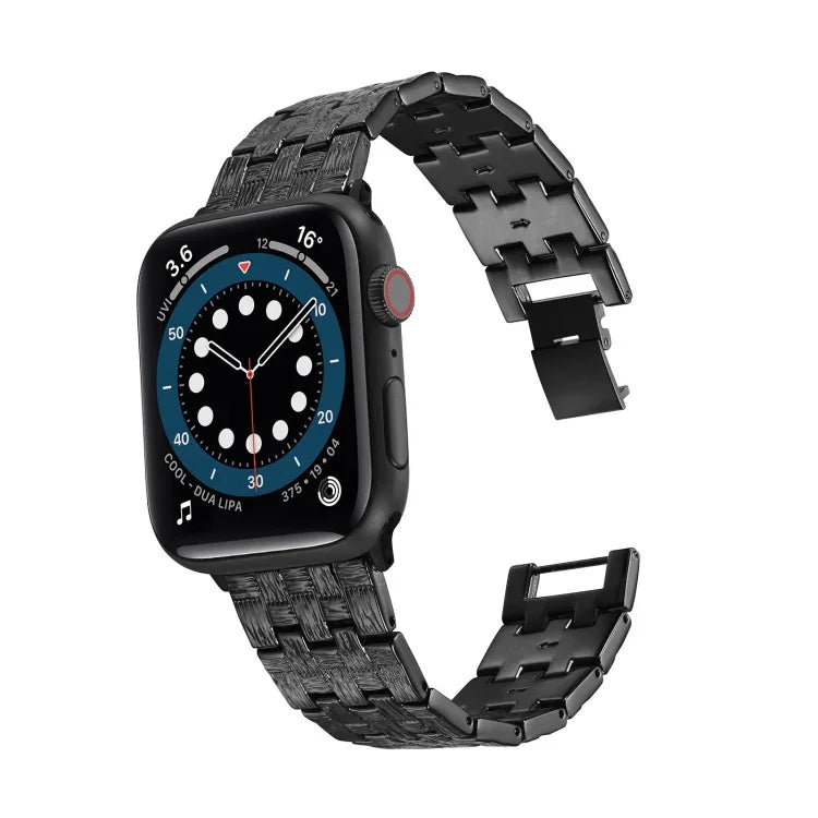سوار ساعة بديل من الفولاذ المقاوم للصدأ بنسيج منسوج لسلسلة Apple Watch، 7 مقاس 41مم / 6 و SE و 5 و 4 مقاس 40مم / 3 و 2 و 1 مقاس 38مم، 7 مقاس 45مم / 6 و SE و 5 و 4 مقاس 44مم / 3 و 2 و 1 مقاس 42مم
