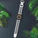 حزام ساعة بديل من السيليكون بلونين مع 8 أبازيم لسلسلة Apple Watch، 7 مقاس 41mm / 6 & SE & 5 & 4 مقاس 40mm / 3 & 2 & 1 مقاس 38mm