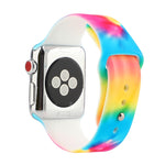 حزام ساعة بديل من السيليكون بنقشة مطلية لسلسلة Apple Watch، 7 مقاس 41mm / 6 & SE & 5 & 4 مقاس 40mm / 3 & 2 & 1 مقاس 38mm، 7 مقاس 45mm / 6 & SE & 5 & 4 مقاس 44mm / 3 & 2 & 1 مقاس 42mm