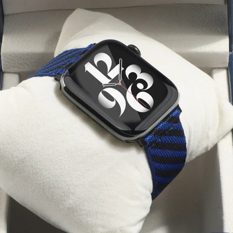 حزام ساعة بديل من النايلون بحلقة واحدة لسلسلة Apple Watch، 7 مقاس 41mm / 6 & SE & 5 & 4 مقاس 40mm / 3 & 2 & 1 مقاس 38mm، 7 مقاس 45mm / 6 & SE & 5 & 4 مقاس 44mm / 3 & 2 & 1 مقاس 42mm