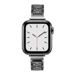 حزام ساعة بديل من سبائك الألمنيوم مرصع بثلاث خرزات ألماسية مقاس 14mm لسلسلة Apple Watch، 7 مقاس 41mm / 6 & SE & 5 & 4 مقاس 40mm / 3 & 2 & 1 مقاس 38mm، 7 مقاس 45mm / 6 & SE & 5 & 4 مقاس 44mm / 3 & 2 & 1 مقاس 42mm