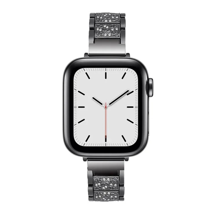 حزام ساعة بديل من سبائك الألمنيوم مرصع بثلاث خرزات ألماسية مقاس 14mm لسلسلة Apple Watch، 7 مقاس 41mm / 6 & SE & 5 & 4 مقاس 40mm / 3 & 2 & 1 مقاس 38mm، 7 مقاس 45mm / 6 & SE & 5 & 4 مقاس 44mm / 3 & 2 & 1 مقاس 42mm