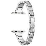 حزام ساعة بديل من سبائك الألمنيوم مرصع بثلاث خرزات ألماسية مقاس 14mm لسلسلة Apple Watch، 7 مقاس 41mm / 6 & SE & 5 & 4 مقاس 40mm / 3 & 2 & 1 مقاس 38mm، 7 مقاس 45mm / 6 & SE & 5 & 4 مقاس 44mm / 3 & 2 & 1 مقاس 42mm