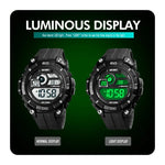 ساعة إلكترونية رياضية مضيئة من SKMEI 1756 مع منبه عد تنازلي وزمن مزدوج للرجال