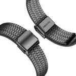 حزام ساعة بديل من الفولاذ مع إبزيم أمان مزدوج وسبع خرزات لسلسلة Apple Watch، 7 مقاس 41mm / 6 & SE & 5 & 4 مقاس 40mm / 3 & 2 & 1 مقاس 38mm، 7 مقاس 45mm / 6 & SE & 5 & 4 مقاس 44mm / 3 & 2 & 1 مقاس 42mm