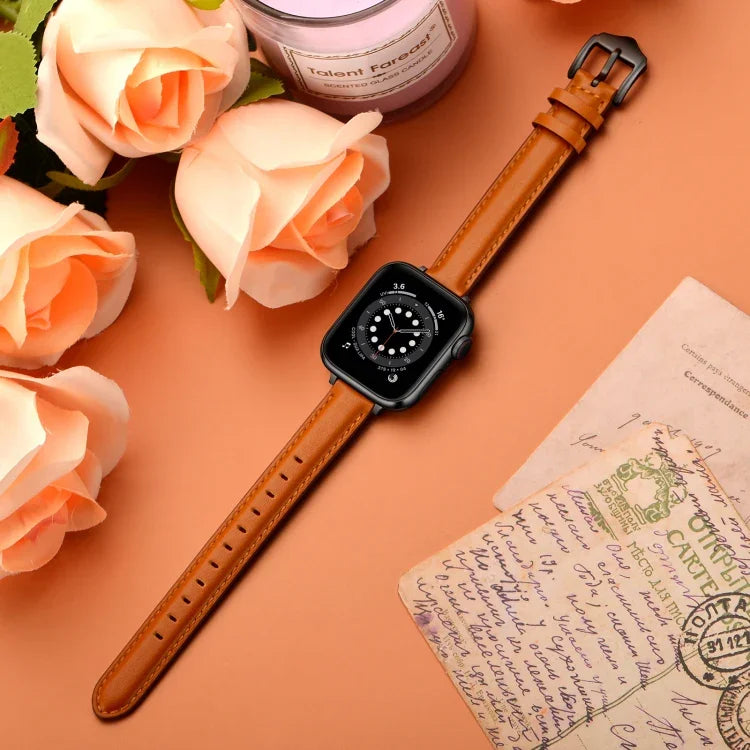حزام ساعة بديل من الجلد بأسلوب الأعمال لسلسلة Apple Watch، 7 مقاس 41mm / 6 & SE & 5 & 4 مقاس 40mm / 3 & 2 & 1 مقاس 38mm، 7 مقاس 45mm / 6 & SE & 5 & 4 مقاس 44mm / 3 & 2 & 1 مقاس 42mm