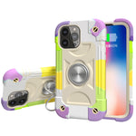 Shockproof Silicone + PC Protective Case with Dual-Ring Holder, For iPhone 13 mini, For iPhone 13, For iPhone 13 Pro, For iPhone 13 Pro Max