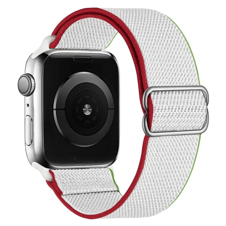 High Elastic Nylon Replacement Watchband For Apple Watch Series, 7 41mm / 6 & SE & 5 & 4 40mm / 3 & 2 & 1 38mm, 7 45mm / 6 & SE & 5 & 4 44mm / 3 & 2 & 1 42mm