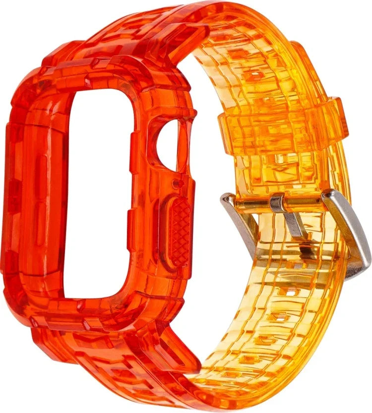 حزام متكامل من TPU متدرج اللون لسلسلة آبل ووتش 9 / 8 / 7 مقاس 45mm / 6 / 5 / 4 / ووتش SE 44mm / ووتش 42mm، لسلسلة آبل ووتش 9 / 8 / 7 مقاس 45mm / 6 / 5 / 4 / ووتش SE 44mm / ووتش 42mm