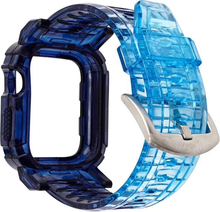 حزام متكامل من TPU متدرج اللون لسلسلة آبل ووتش 9 / 8 / 7 مقاس 45mm / 6 / 5 / 4 / ووتش SE 44mm / ووتش 42mm، لسلسلة آبل ووتش 9 / 8 / 7 مقاس 45mm / 6 / 5 / 4 / ووتش SE 44mm / ووتش 42mm