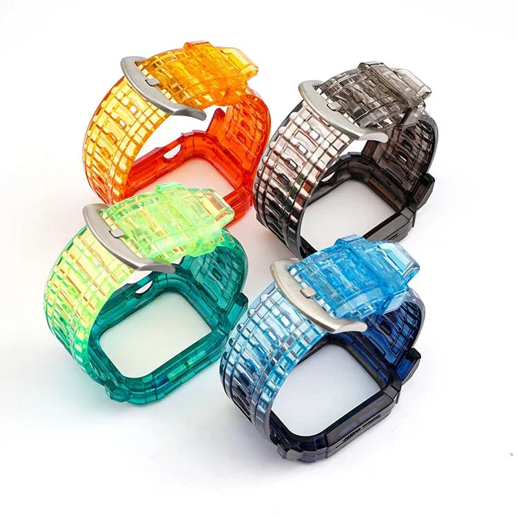 حزام متكامل من TPU متدرج اللون لسلسلة آبل ووتش 9 / 8 / 7 مقاس 45mm / 6 / 5 / 4 / ووتش SE 44mm / ووتش 42mm، لسلسلة آبل ووتش 9 / 8 / 7 مقاس 45mm / 6 / 5 / 4 / ووتش SE 44mm / ووتش 42mm