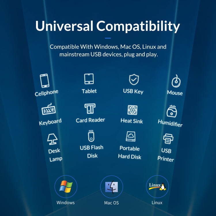 موزع USB متعدد المنافذ 7 في 1 من ORICO AT2U3-7AB-GY-BP من سبيكة الألمنيوم مع مفاتيح فردية، قابس الاتحاد الأوروبي، قابس المملكة المتحدة، قابس أستراليا