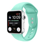 Double Nail Silicone Replacement Strap Watchband For Apple Watch Series, 7 45mm / 6 & SE & 5 & 4 44mm / 3 & 2 & 1 42mm, 7 41mm / 6 & SE & 5 & 4 40mm / 3 & 2 & 1 38mm