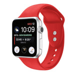 Double Nail Silicone Replacement Strap Watchband For Apple Watch Series, 7 45mm / 6 & SE & 5 & 4 44mm / 3 & 2 & 1 42mm, 7 41mm / 6 & SE & 5 & 4 40mm / 3 & 2 & 1 38mm