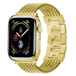 سوار ساعة بديل من الفولاذ بثلاث خرزات وست سلاسل لسلسلة Apple Watch، 7 بحجم 41مم / 6 و SE و 5 و 4 بحجم 40مم / 3 و 2 و 1 بحجم 38مم، 7 بحجم 45مم / 6 و SE و 5 و 4 بحجم 44مم / 3 و 2 و 1 بحجم 42مم