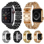 سوار ساعة بديل معدني بطراز كاوبوي لسلسلة Apple Watch، 7 بحجم 41مم / 6 و SE و 5 و 4 بحجم 40مم / 3 و 2 و 1 بحجم 38مم، 7 بحجم 45مم / 6 و SE و 5 و 4 بحجم 44مم / 3 و 2 و 1 بحجم 42مم