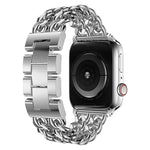 سوار ساعة بديل معدني بطراز كاوبوي لسلسلة Apple Watch، 7 بحجم 41مم / 6 و SE و 5 و 4 بحجم 40مم / 3 و 2 و 1 بحجم 38مم، 7 بحجم 45مم / 6 و SE و 5 و 4 بحجم 44مم / 3 و 2 و 1 بحجم 42مم