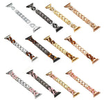 سوار ساعة بديل بسلسلة كاوبوي + راتنج معدني لسلسلة Apple Watch، 7 بحجم 41مم / 6 و SE و 5 و 4 بحجم 40مم / 3 و 2 و 1 بحجم 38مم، 7 بحجم 45مم / 6 و SE و 5 و 4 بحجم 44مم / 3 و 2 و 1 بحجم 42مم