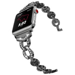 سوار ساعة بديل من الفولاذ المقاوم للصدأ الماسي لسلسلة Apple Watch، 7 بحجم 41مم / 6 و SE و 5 و 4 بحجم 40مم / 3 و 2 و 1 بحجم 38مم، 7 بحجم 45مم / 6 و SE و 5 و 4 بحجم 44مم / 3 و 2 و 1 بحجم 42مم