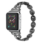 سوار ساعة بديل من الفولاذ المقاوم للصدأ الماسي لسلسلة Apple Watch، 7 بحجم 41مم / 6 و SE و 5 و 4 بحجم 40مم / 3 و 2 و 1 بحجم 38مم، 7 بحجم 45مم / 6 و SE و 5 و 4 بحجم 44مم / 3 و 2 و 1 بحجم 42مم