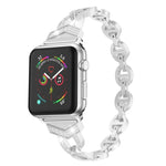 سوار ساعة بديل من الفولاذ المقاوم للصدأ الماسي لسلسلة Apple Watch، 7 بحجم 41مم / 6 و SE و 5 و 4 بحجم 40مم / 3 و 2 و 1 بحجم 38مم، 7 بحجم 45مم / 6 و SE و 5 و 4 بحجم 44مم / 3 و 2 و 1 بحجم 42مم