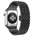 سوار ساعة معدني بديل بنقشة قشور السمك لسلسلة Apple Watch، 7 مقاس 41مم / 6 و SE و 5 و 4 مقاس 40مم / 3 و 2 و 1 مقاس 38مم، 7 مقاس 45مم / 6 و SE و 5 و 4 مقاس 44مم / 3 و 2 و 1 مقاس 42مم