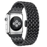 سوار ساعة معدني بديل بنقشة قشور السمك لسلسلة Apple Watch، 7 مقاس 41مم / 6 و SE و 5 و 4 مقاس 40مم / 3 و 2 و 1 مقاس 38مم، 7 مقاس 45مم / 6 و SE و 5 و 4 مقاس 44مم / 3 و 2 و 1 مقاس 42مم
