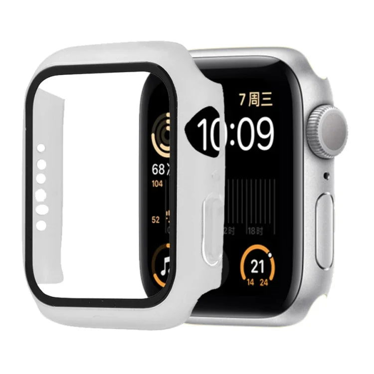 غطاء حماية صلب مقاوم للصدمات مع زجاج مقسى مع علبة تعبئة لسلسلة Apple Watch مقاس 44مم (برتقالي)، لسلسلة Apple Watch 6 / 5 / 4 / Watch SE مقاس 40مم، لسلسلة Apple Watch 3 و 2 و 1 مقاس 38مم