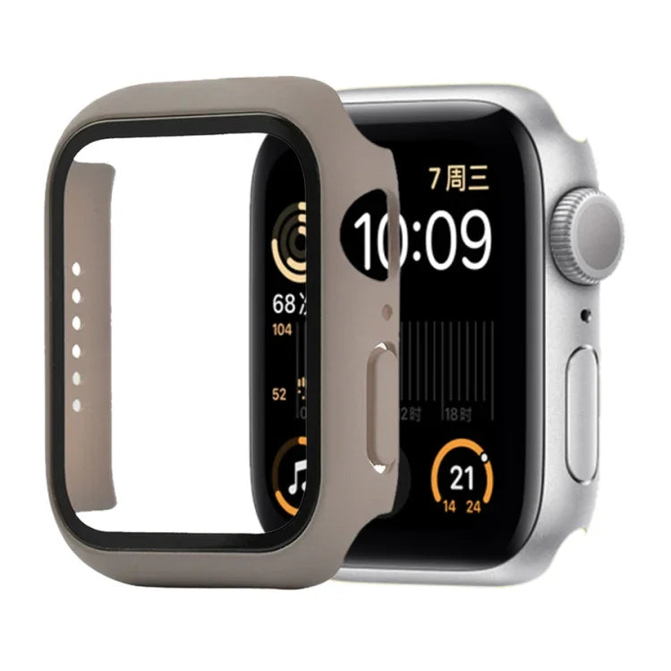 غطاء حماية صلب مقاوم للصدمات مع زجاج مقسى مع علبة تعبئة لسلسلة Apple Watch مقاس 44مم (برتقالي)، لسلسلة Apple Watch 6 / 5 / 4 / Watch SE مقاس 40مم، لسلسلة Apple Watch 3 و 2 و 1 مقاس 38مم