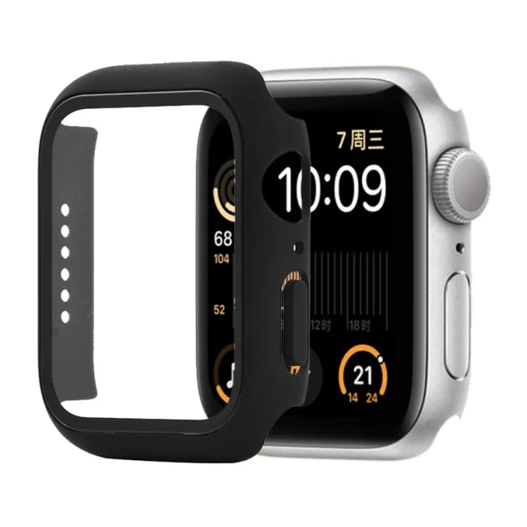غطاء حماية صلب مقاوم للصدمات مع زجاج مقسى مع علبة تعبئة لسلسلة Apple Watch مقاس 44مم (برتقالي)، لسلسلة Apple Watch 6 / 5 / 4 / Watch SE مقاس 40مم، لسلسلة Apple Watch 3 و 2 و 1 مقاس 38مم