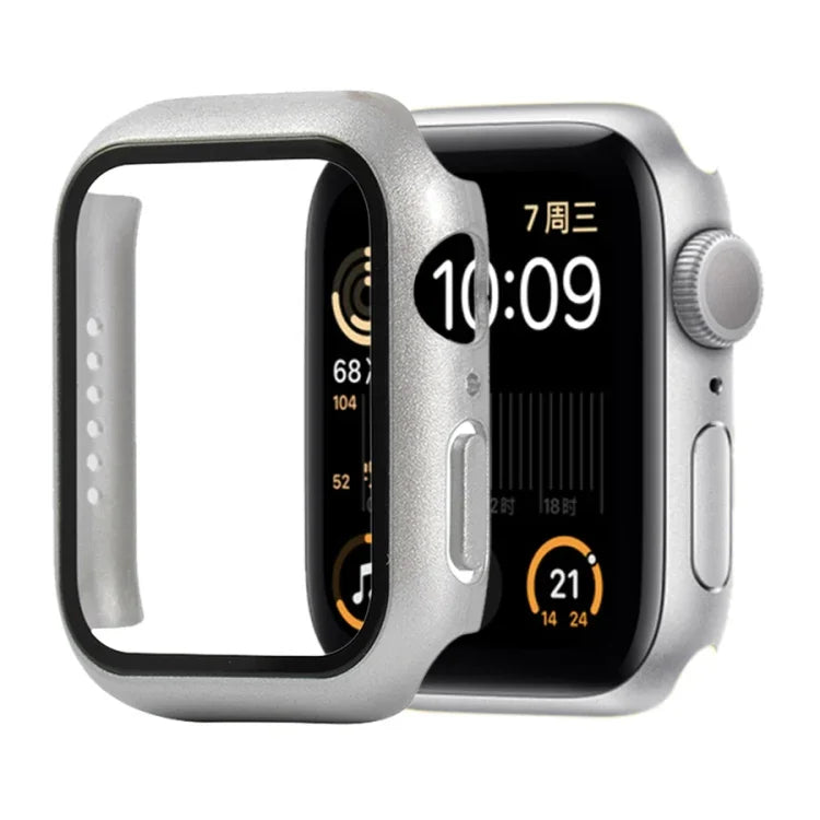 غطاء حماية صلب مقاوم للصدمات مع زجاج مقسى مع علبة تعبئة لسلسلة Apple Watch مقاس 44مم (برتقالي)، لسلسلة Apple Watch 6 / 5 / 4 / Watch SE مقاس 40مم، لسلسلة Apple Watch 3 و 2 و 1 مقاس 38مم